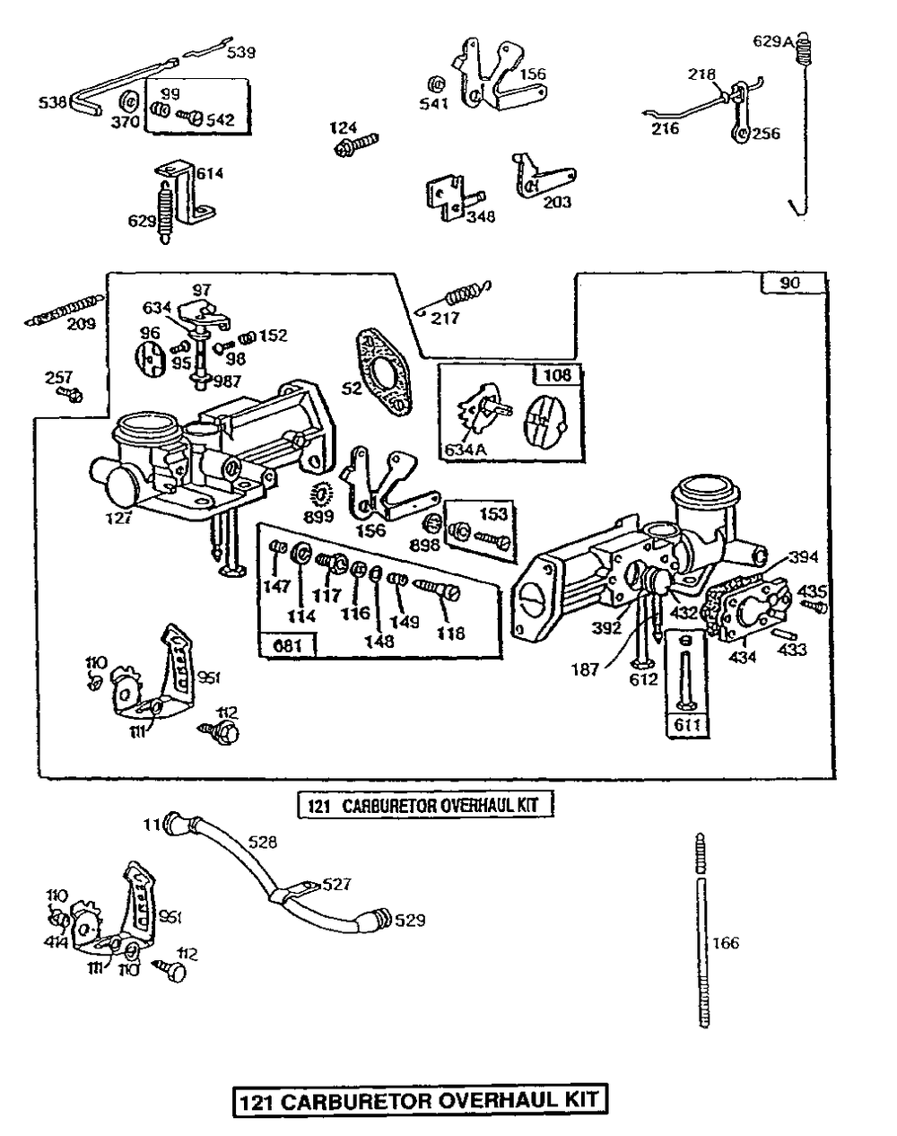 Rotary Choke Carburetor Diagram and Parts List for 80202-1780-01  Briggs and Stratton Engine